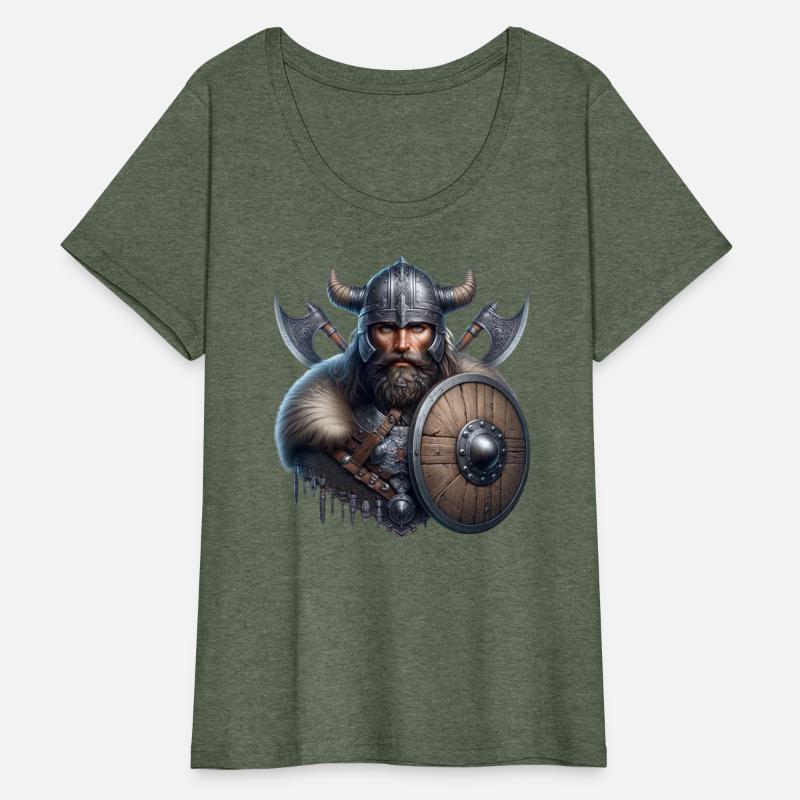 Fierce Viking Warrior with Shield and Axes