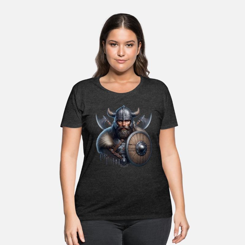 Fierce Viking Warrior with Shield and Axes