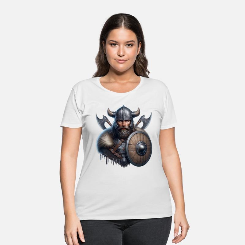 Fierce Viking Warrior with Shield and Axes