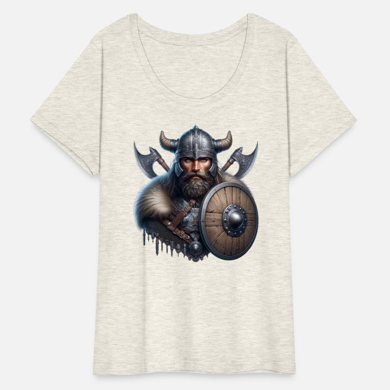 Fierce Viking Warrior with Shield and Axes