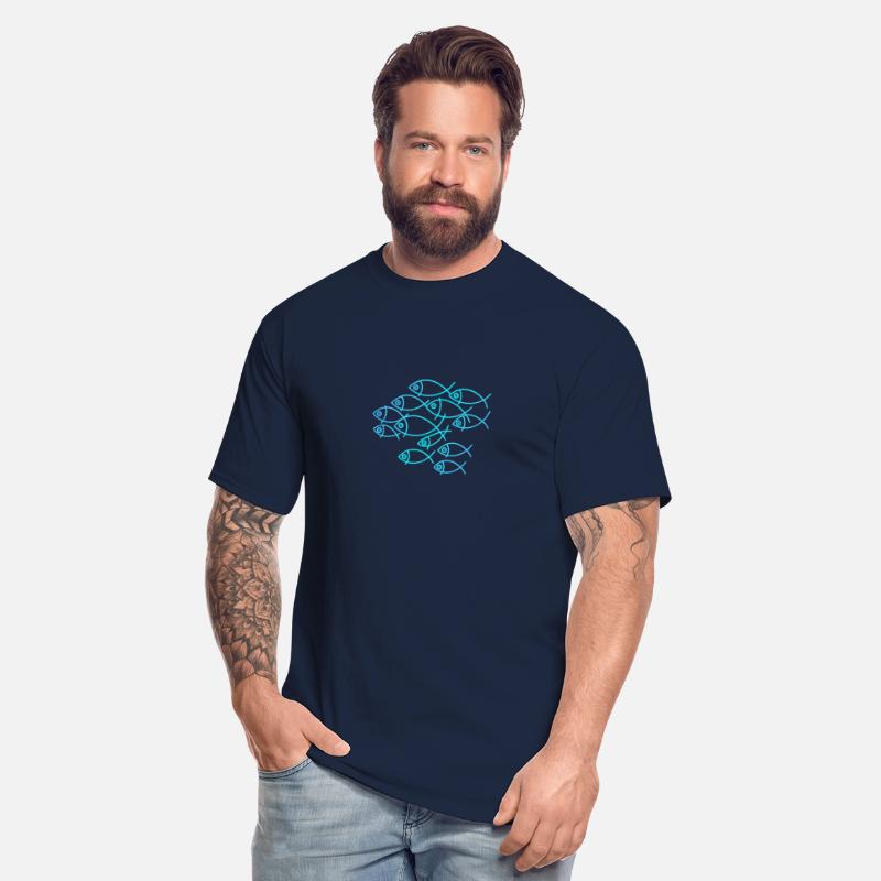 Fish Shoal Line Art Ocean Minimalist Design