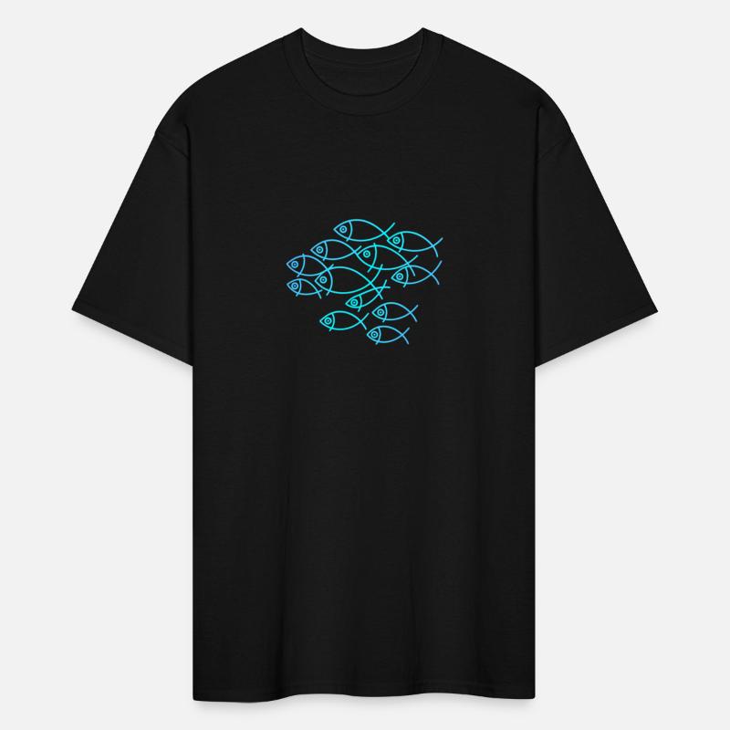Fish Shoal Line Art Ocean Minimalist Design