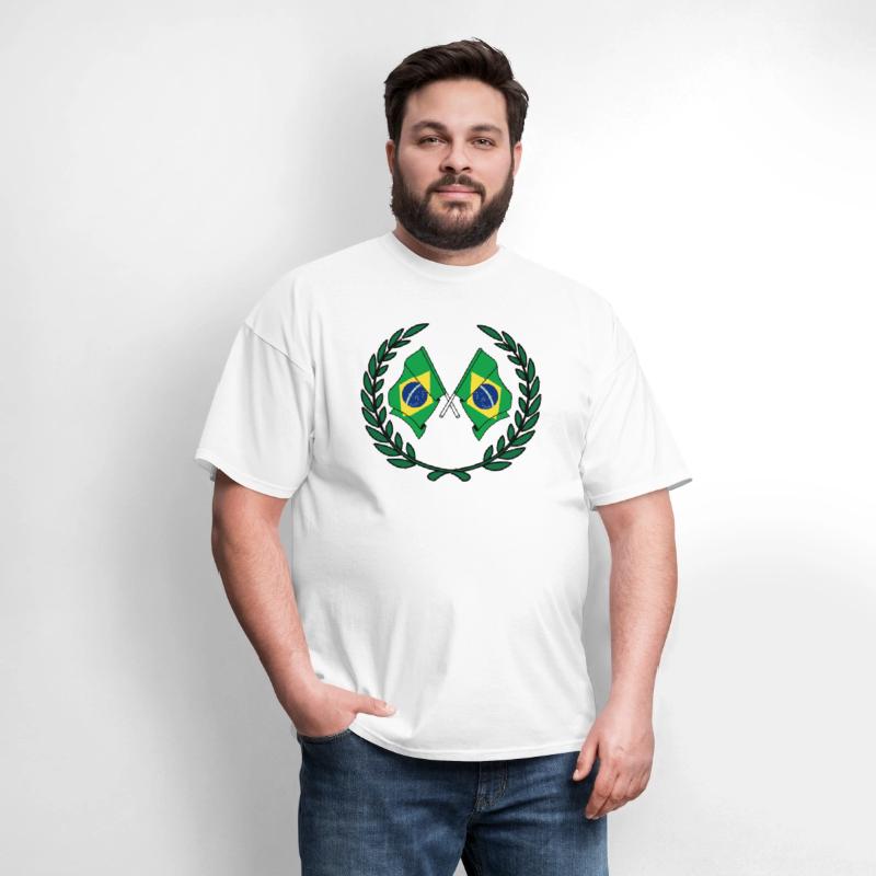 Flags Brazil in laurel wreath
