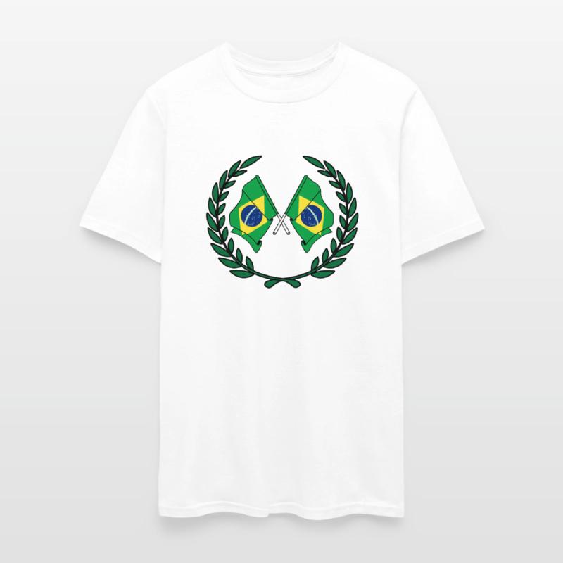 Flags Brazil in laurel wreath