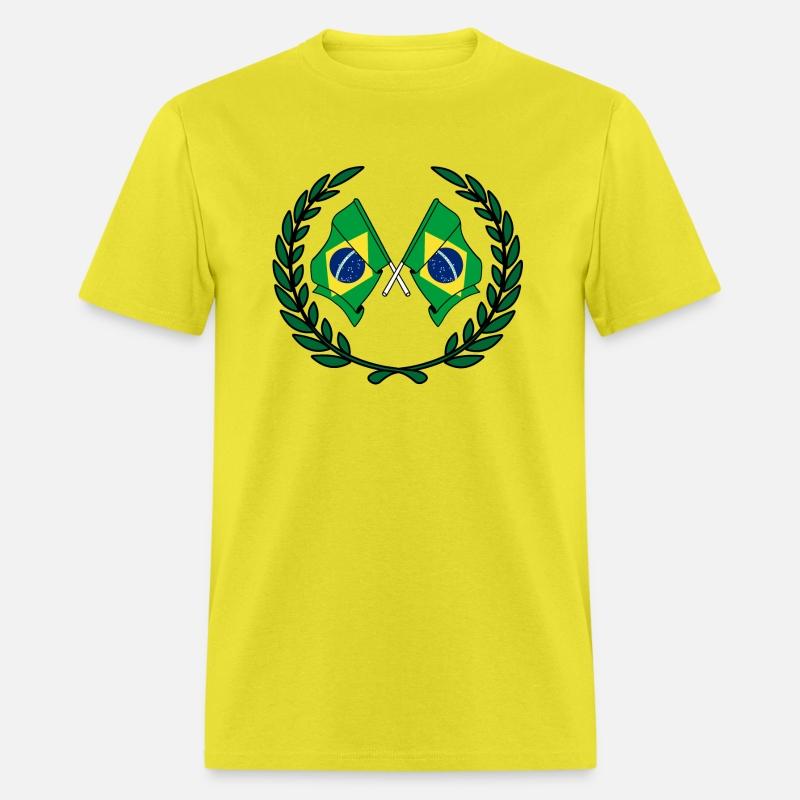 Flags Brazil in laurel wreath
