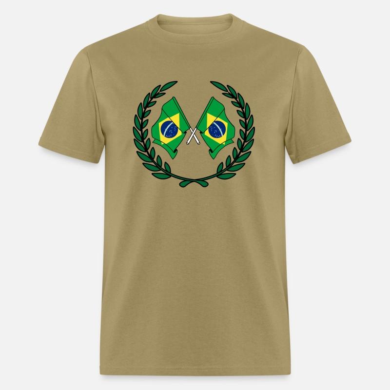 Flags Brazil in laurel wreath