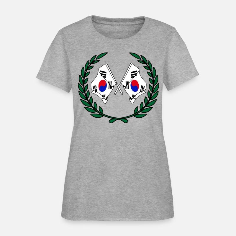 Flags South Korea in laurel wreath