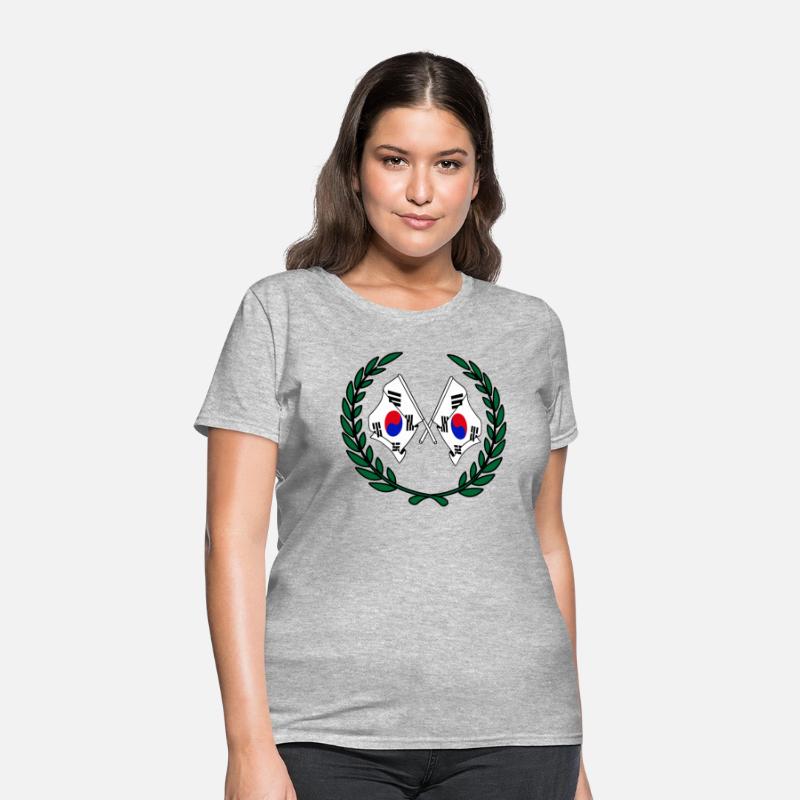 Flags South Korea in laurel wreath