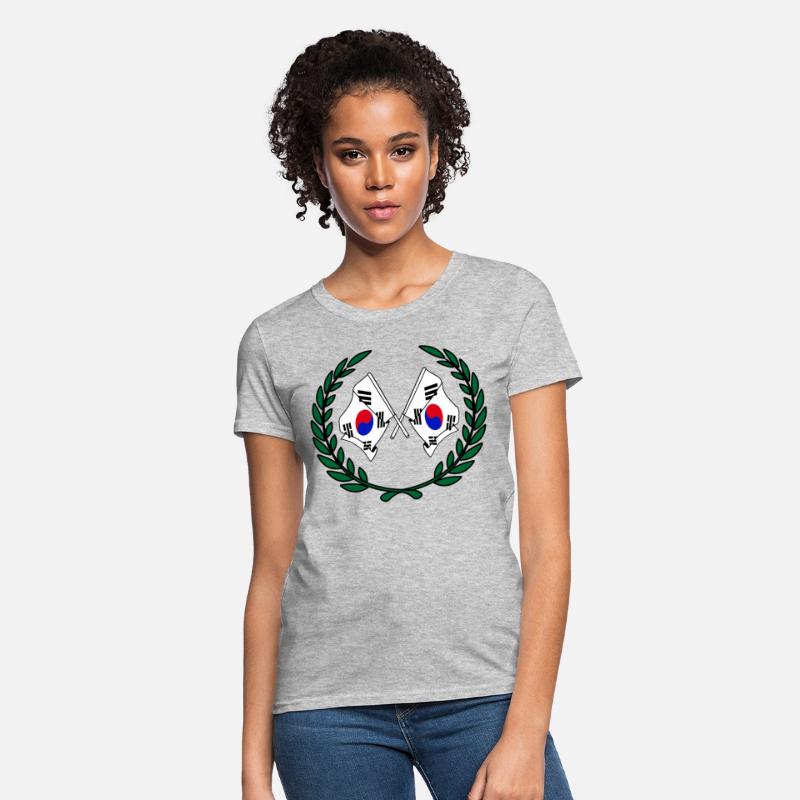Flags South Korea in laurel wreath