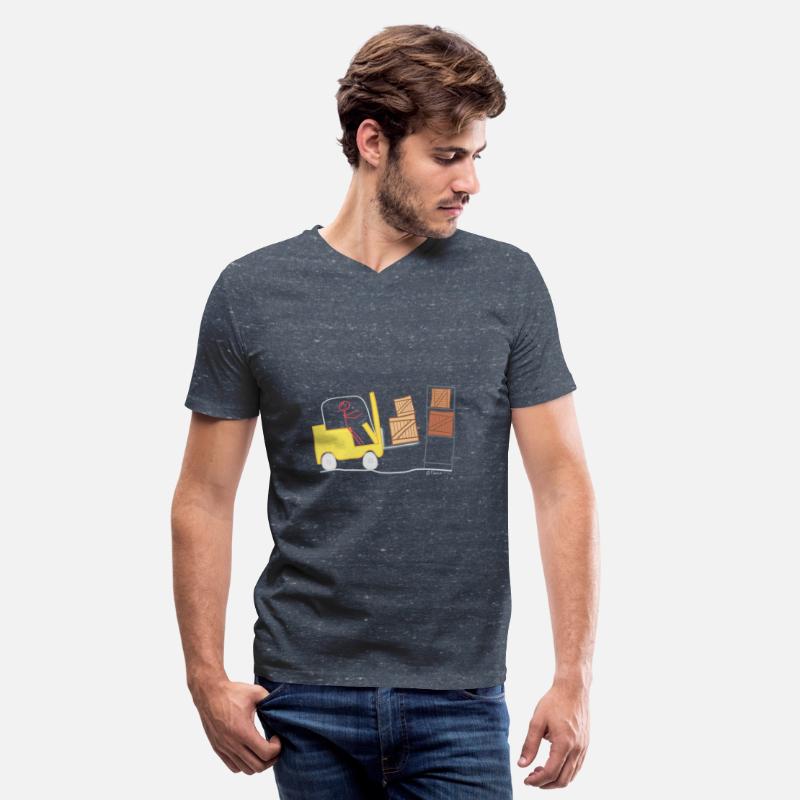 Forklift stick figure logistics warehouse goods