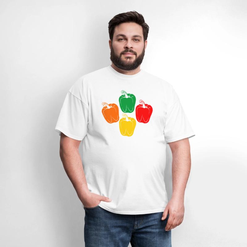 Four colors of peppers