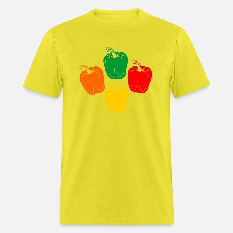 Four colors of peppers