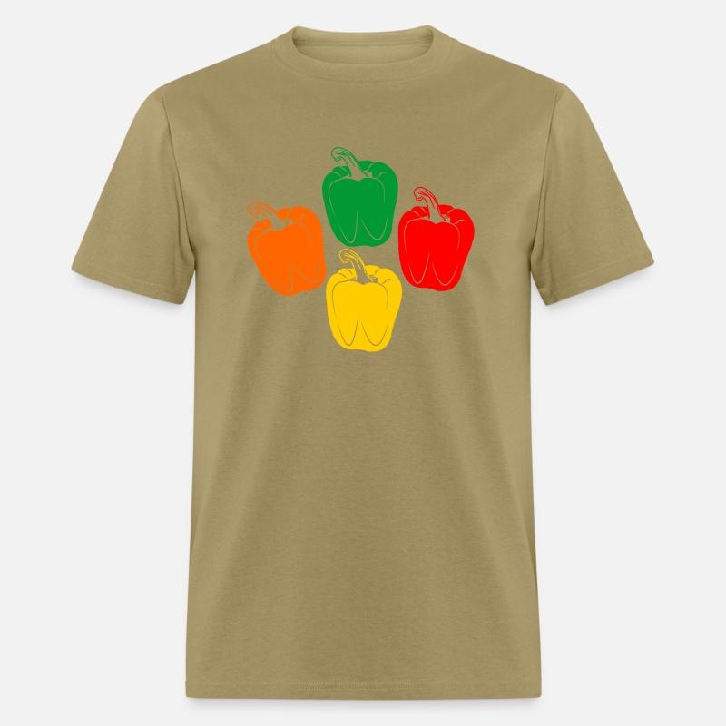 Four colors of peppers