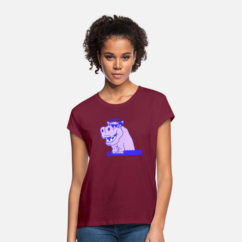 Funny DJ Cool Hippo Animal Mixing Music Party Club