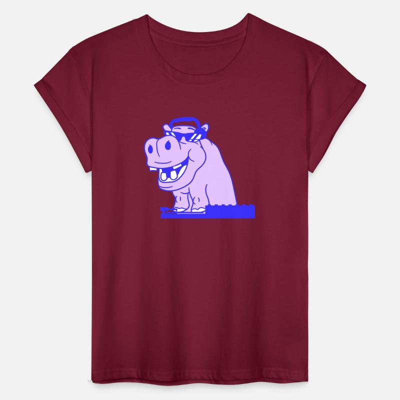 Funny DJ Cool Hippo Animal Mixing Music Party Club
