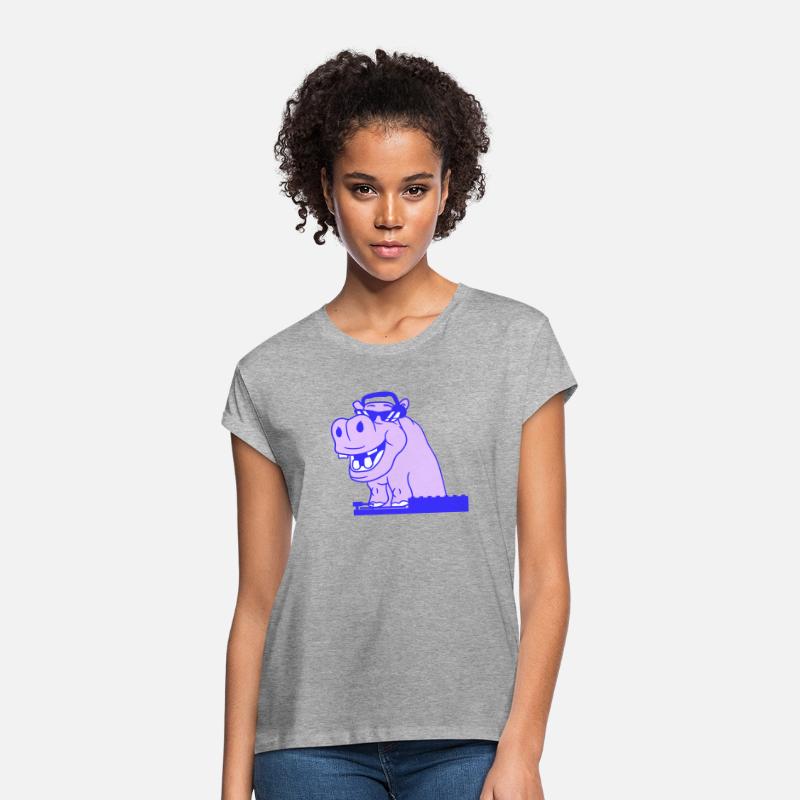Funny DJ Cool Hippo Animal Mixing Music Party Club