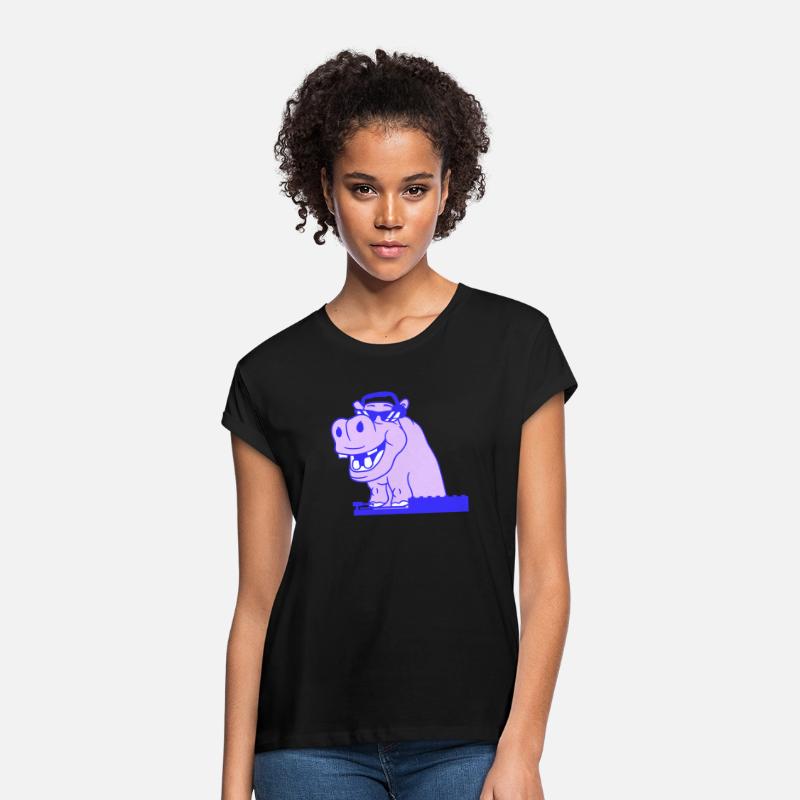 Funny DJ Cool Hippo Animal Mixing Music Party Club