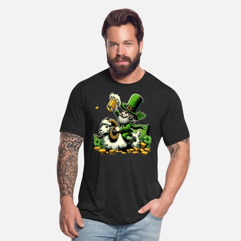 Funny ram riding leprechaun St. Patrick's Day