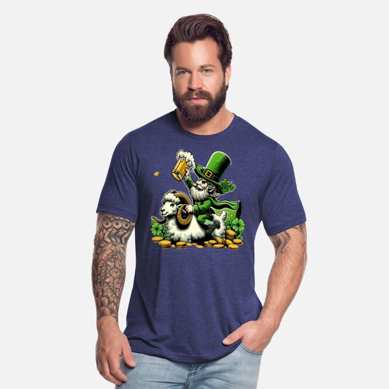 Funny ram riding leprechaun St. Patrick's Day