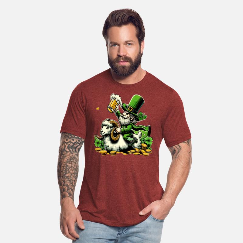 Funny ram riding leprechaun St. Patrick's Day