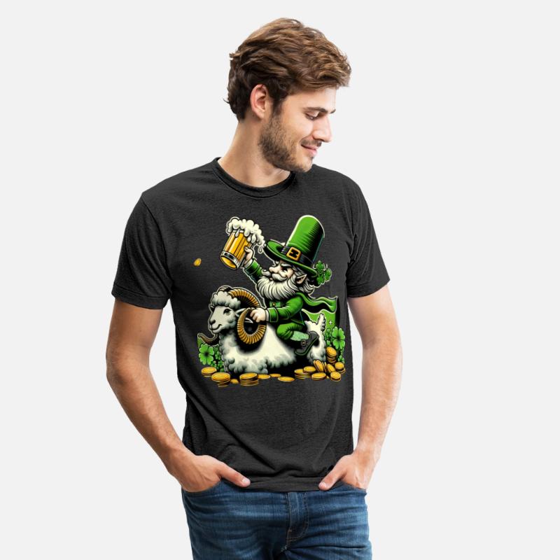 Funny ram riding leprechaun St. Patrick's Day