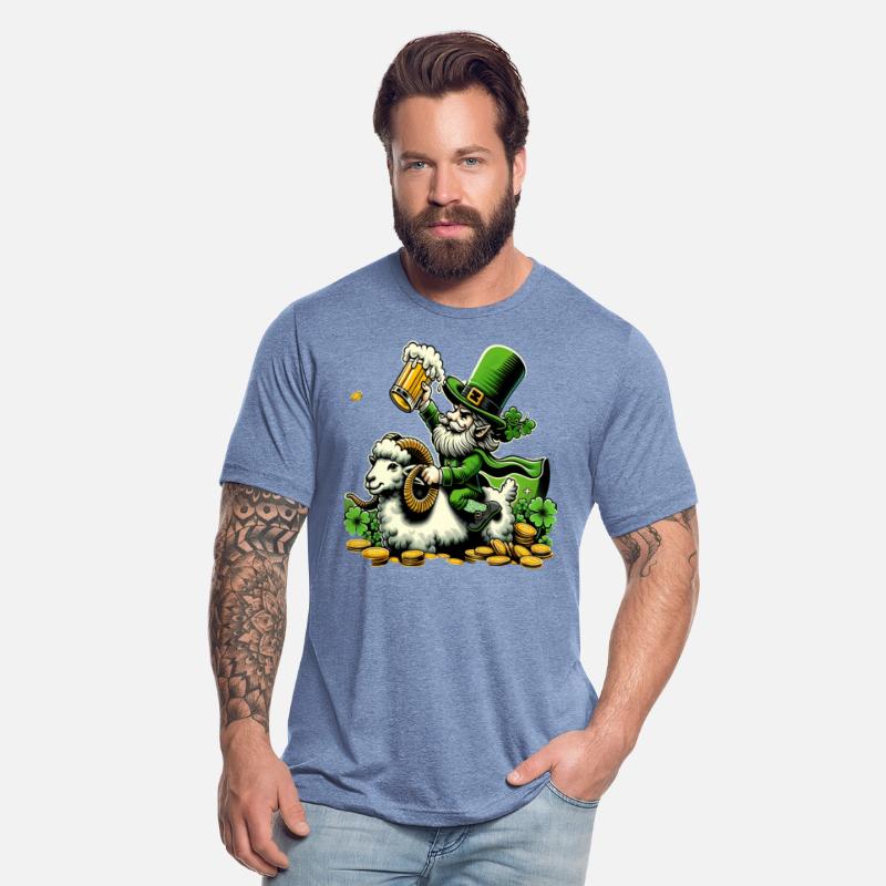 Funny ram riding leprechaun St. Patrick's Day