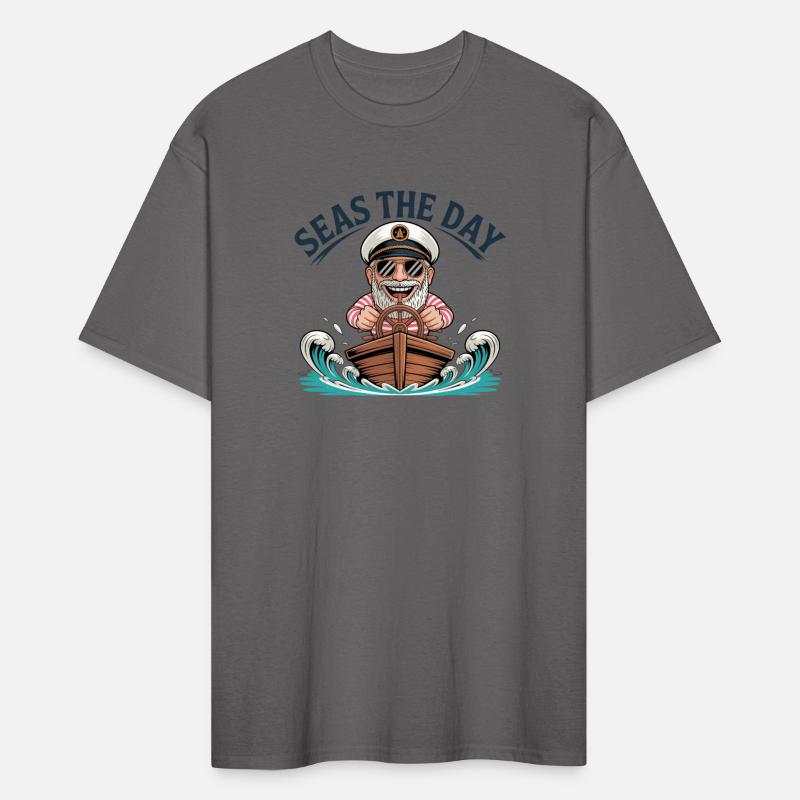Funny Sea Captain Cartoon Seas the Day
