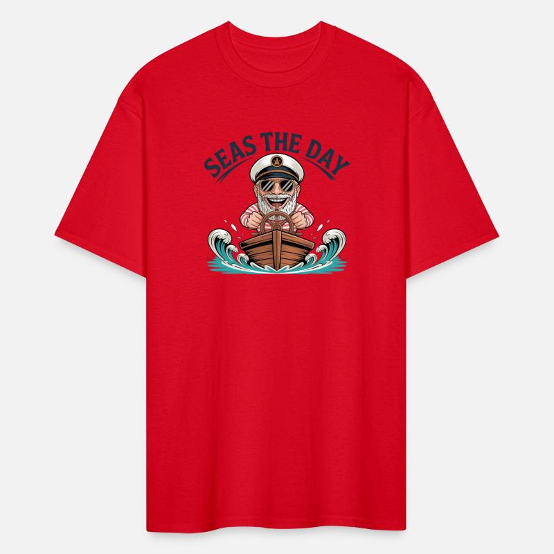 Funny Sea Captain Cartoon Seas the Day