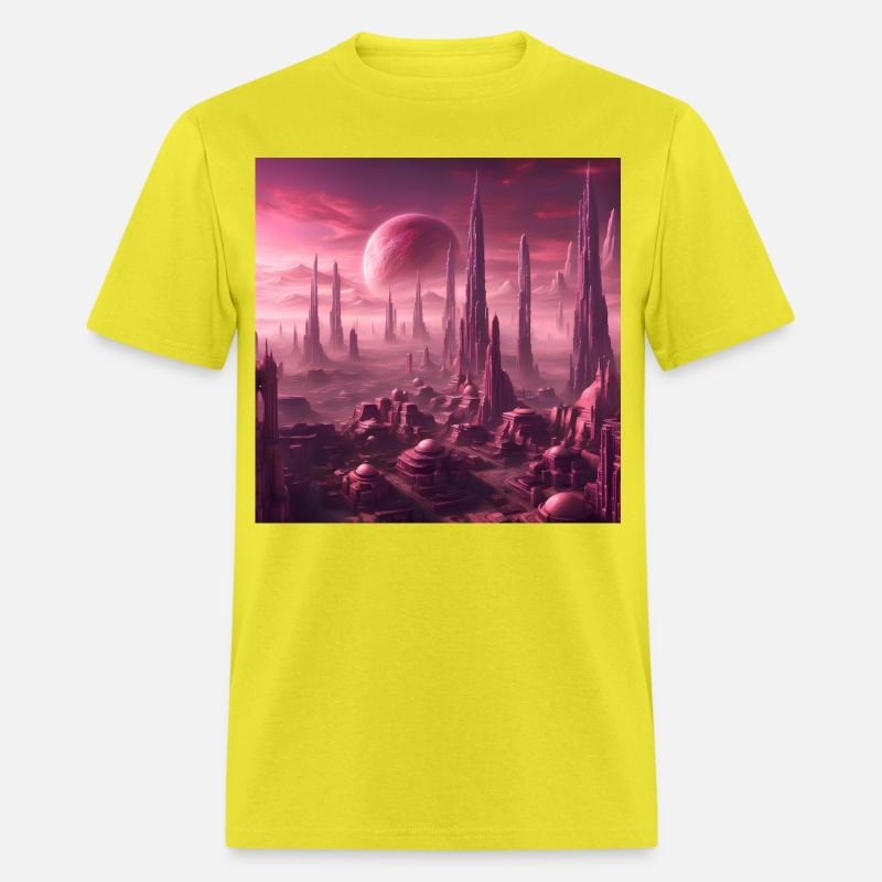 Futuristic Alien Skyline in Pink Hues