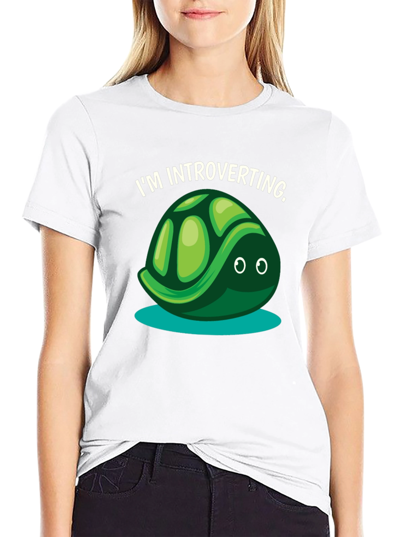 Introverting Turtle Graphic Tee - Black
