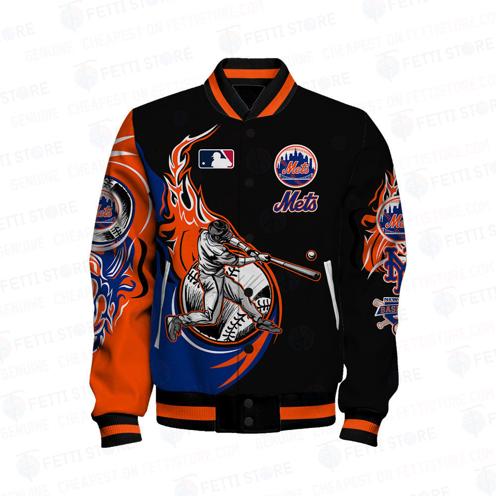 New York Mets Major League Baseball AOP Varsity Jacket - All-Over-Printed Jacket