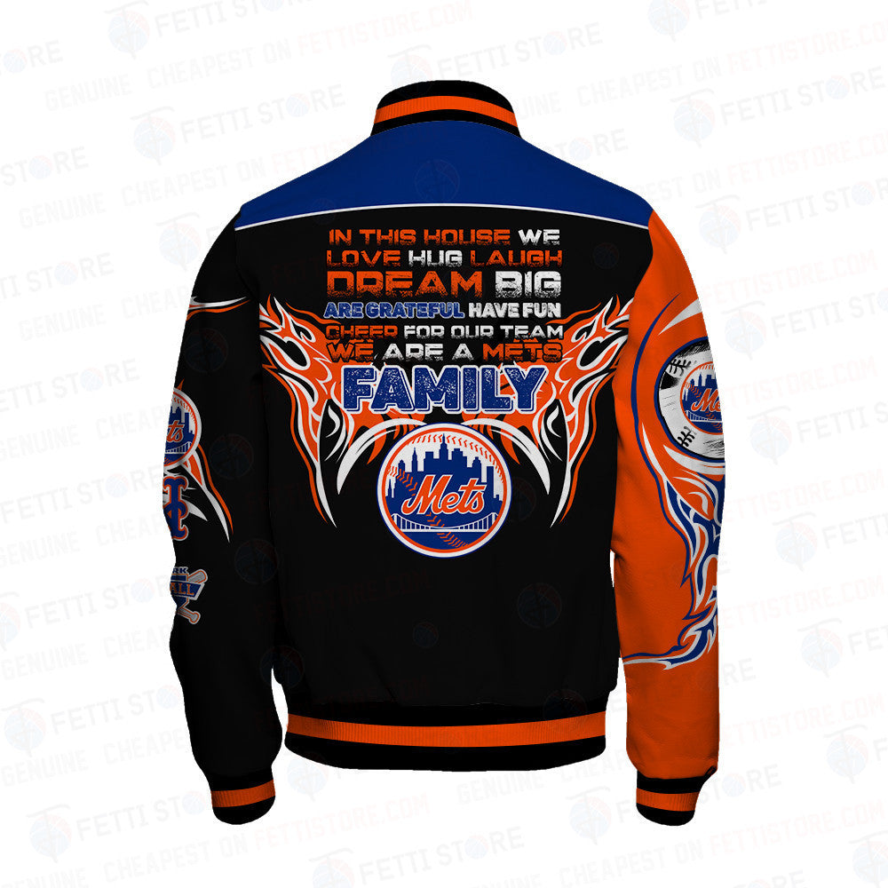 New York Mets Major League Baseball AOP Varsity Jacket - All-Over-Printed Jacket