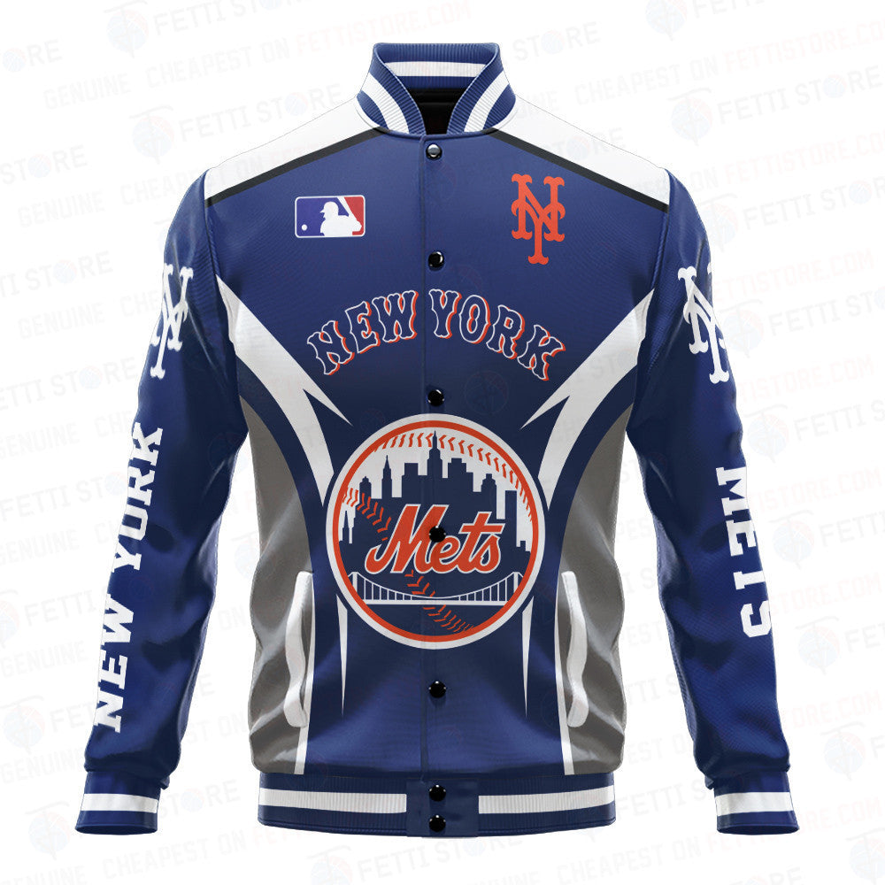 New York Mets Baseball Traditional Pattern AOP Varsity Jacket SH1 - All-Over-Printed Jacket