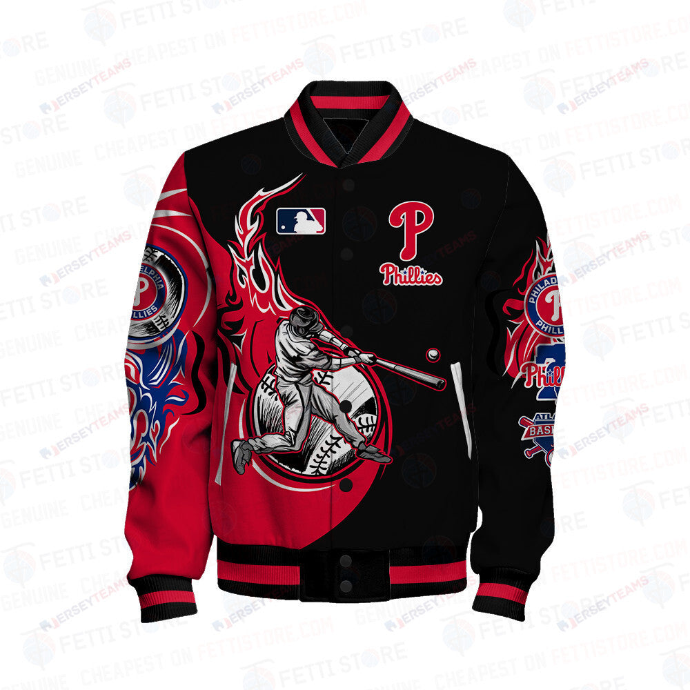 Philadelphia Phillies Major League Baseball AOP Varsity Jacket - All-Over-Printed Jacket