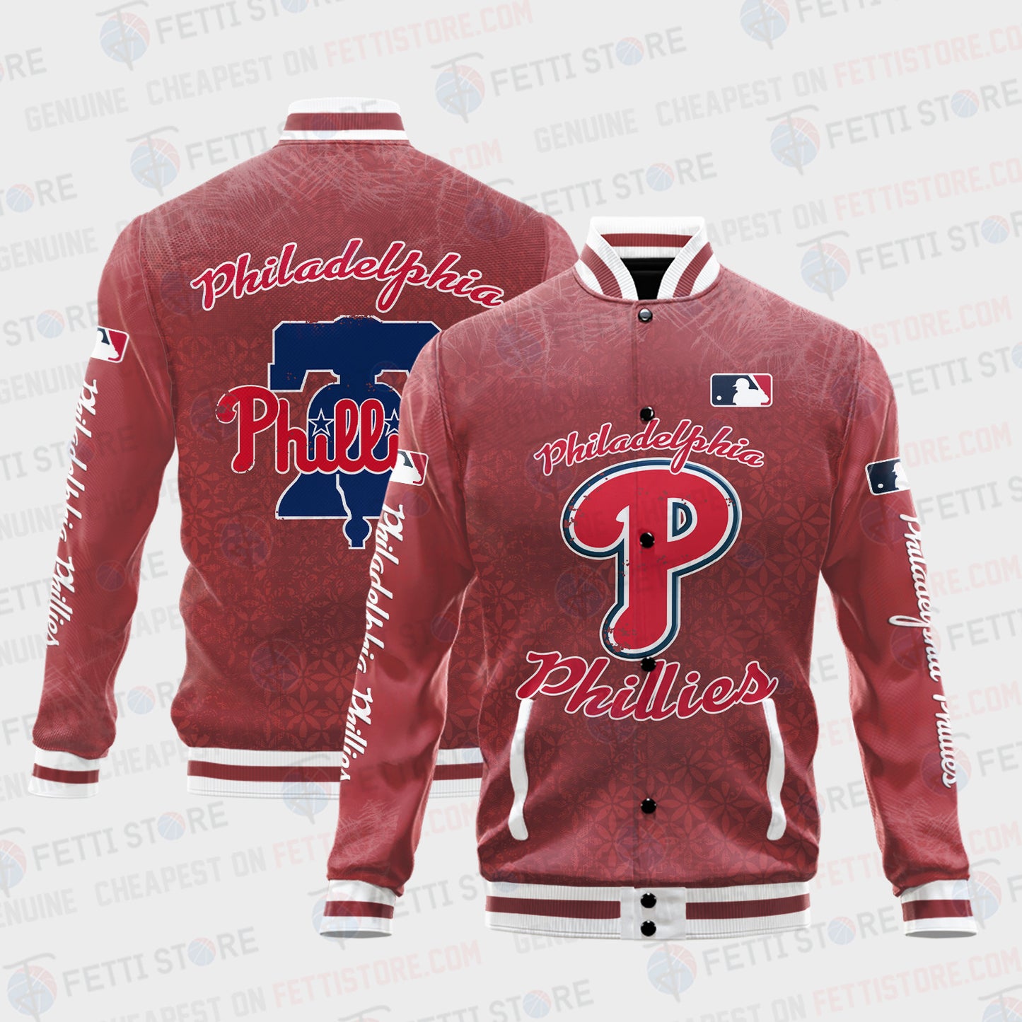 Philadelphia Phillies - Major League Baseball AOP Varsity Jacket V8 - All-Over-Printed Jacket