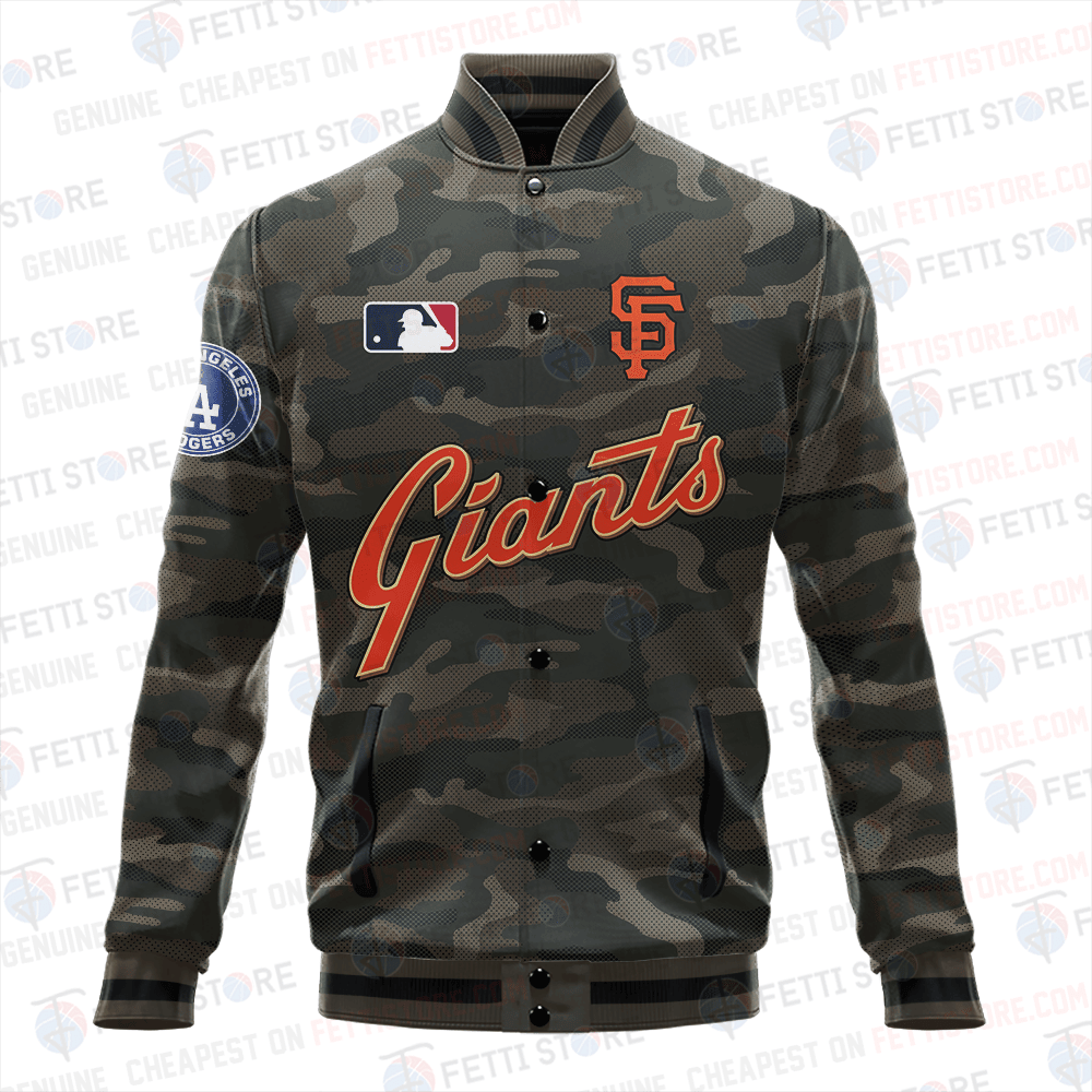 San Francisco Giants Major League Baseball Camo AOP Varsity Jacket STM - All-Over-Printed Jacket