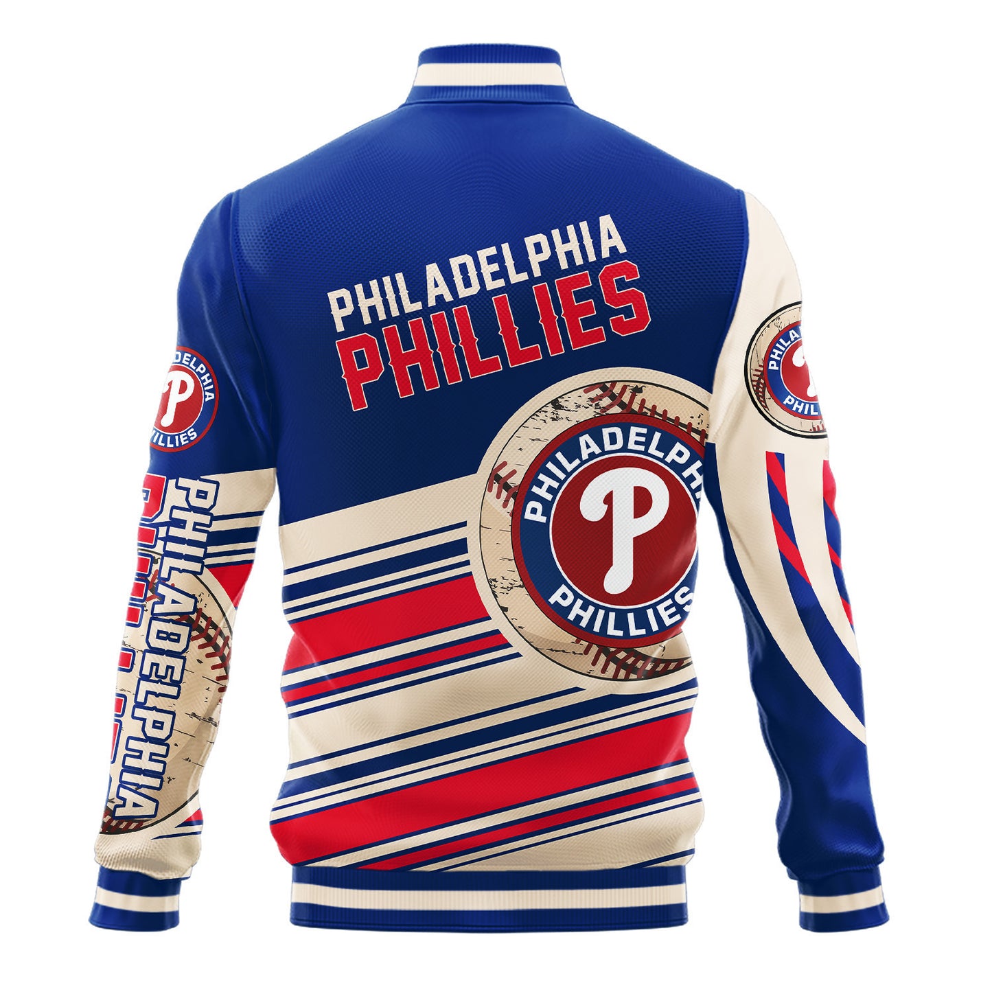 Philadelphia Phillies - Major League Baseball AOP Varsity Jacket V9 - All-Over-Printed Jacket