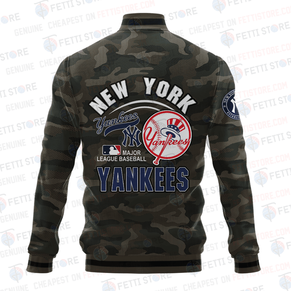 New York Yankees Major League Baseball Camo AOP Varsity Jacket STM - All-Over-Printed Jacket
