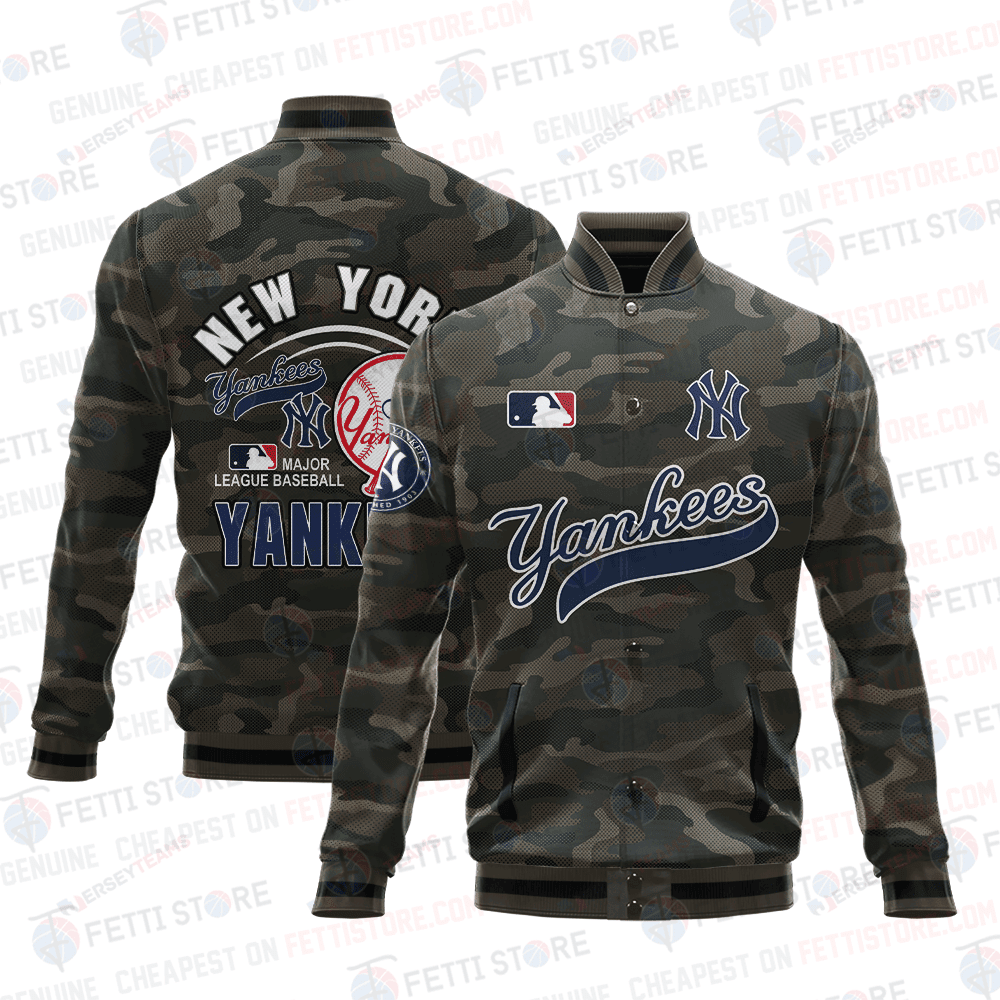 New York Yankees Major League Baseball Camo AOP Varsity Jacket STM - All-Over-Printed Jacket