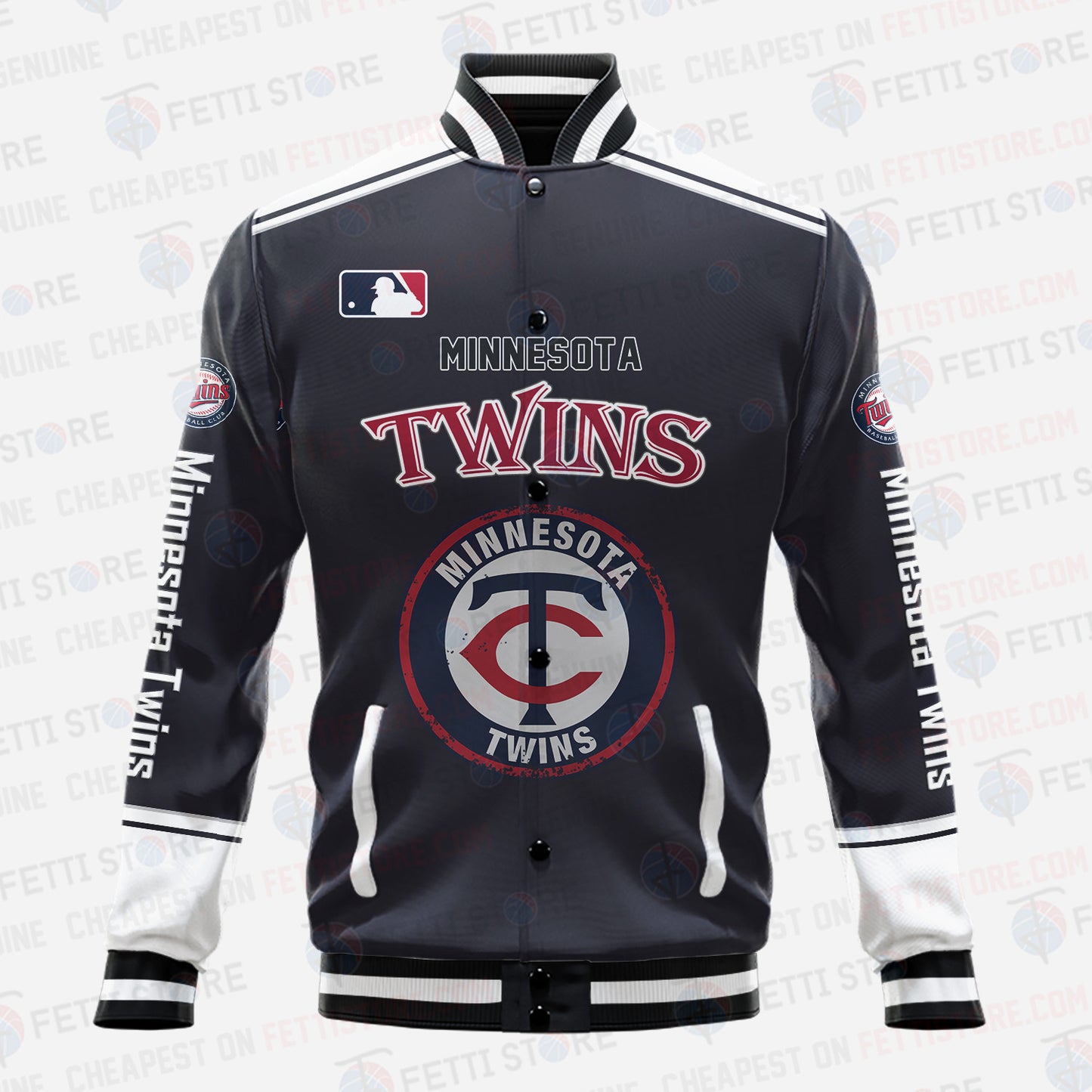 Minnesota Twins - Major League Baseball AOP Varsity Jacket V5 - All-Over-Printed Jacket