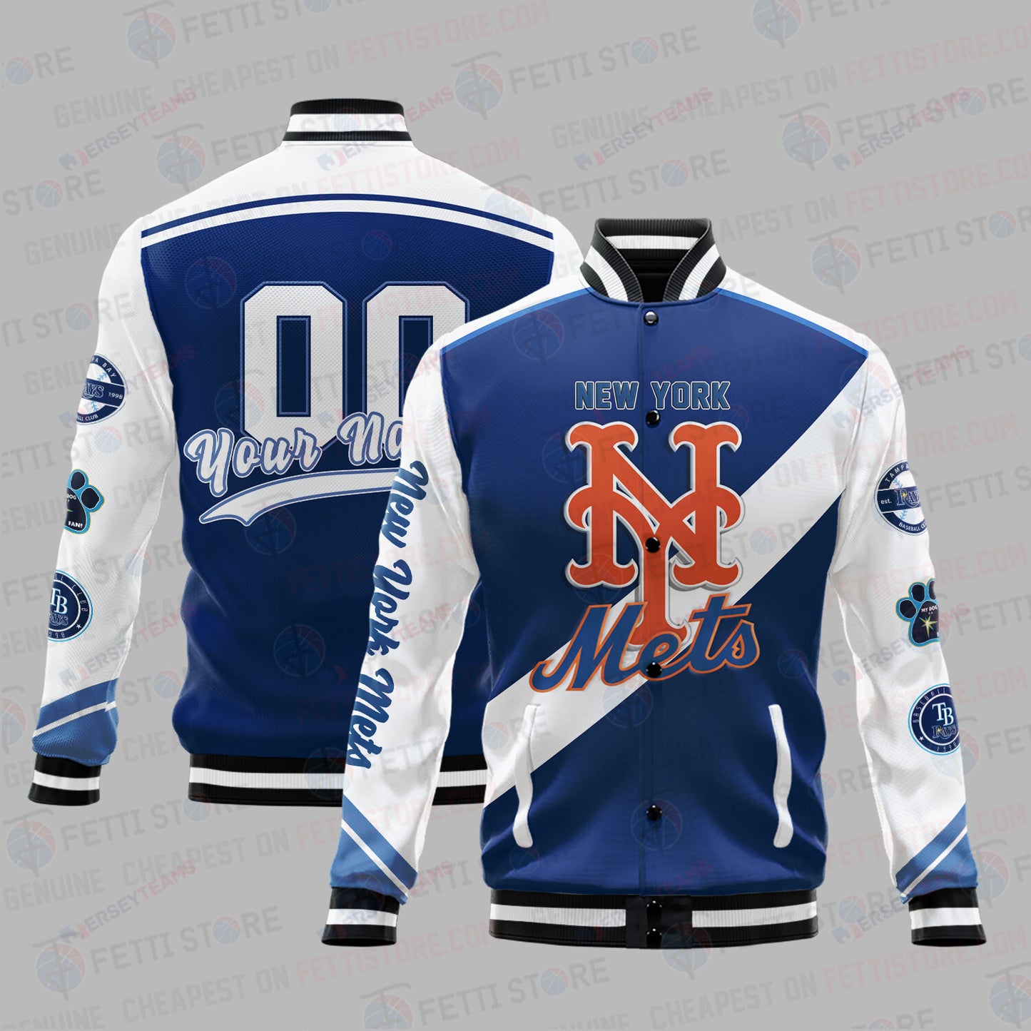 New York Mets Major League Baseball AOP Varsity Jacket SH1 V2 - All-Over-Printed Jacket