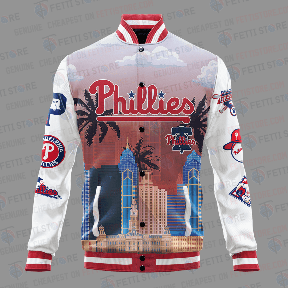 Philadelphia Phillies Major League Baseball AOP Varsity Jacket STM - All-Over-Printed Jacket
