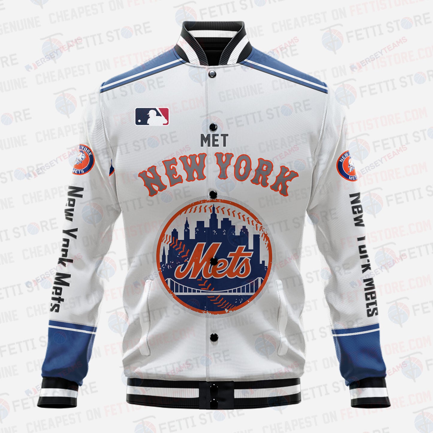 New York Mets - Major League Baseball AOP Varsity Jacket V5 - All-Over-Printed Jacket