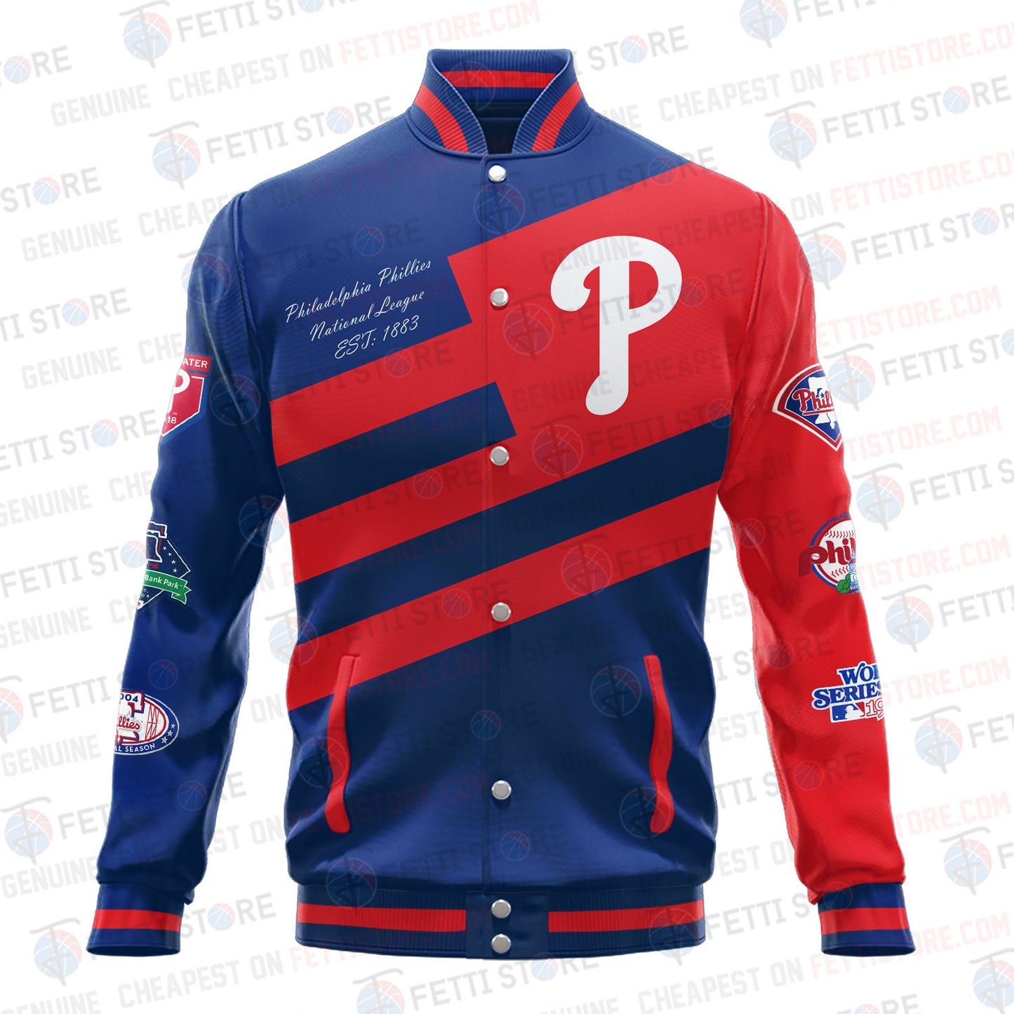 Philadelphia Phillies American League Baseball Varsity Jacket SH1 - All-Over-Printed Jacket