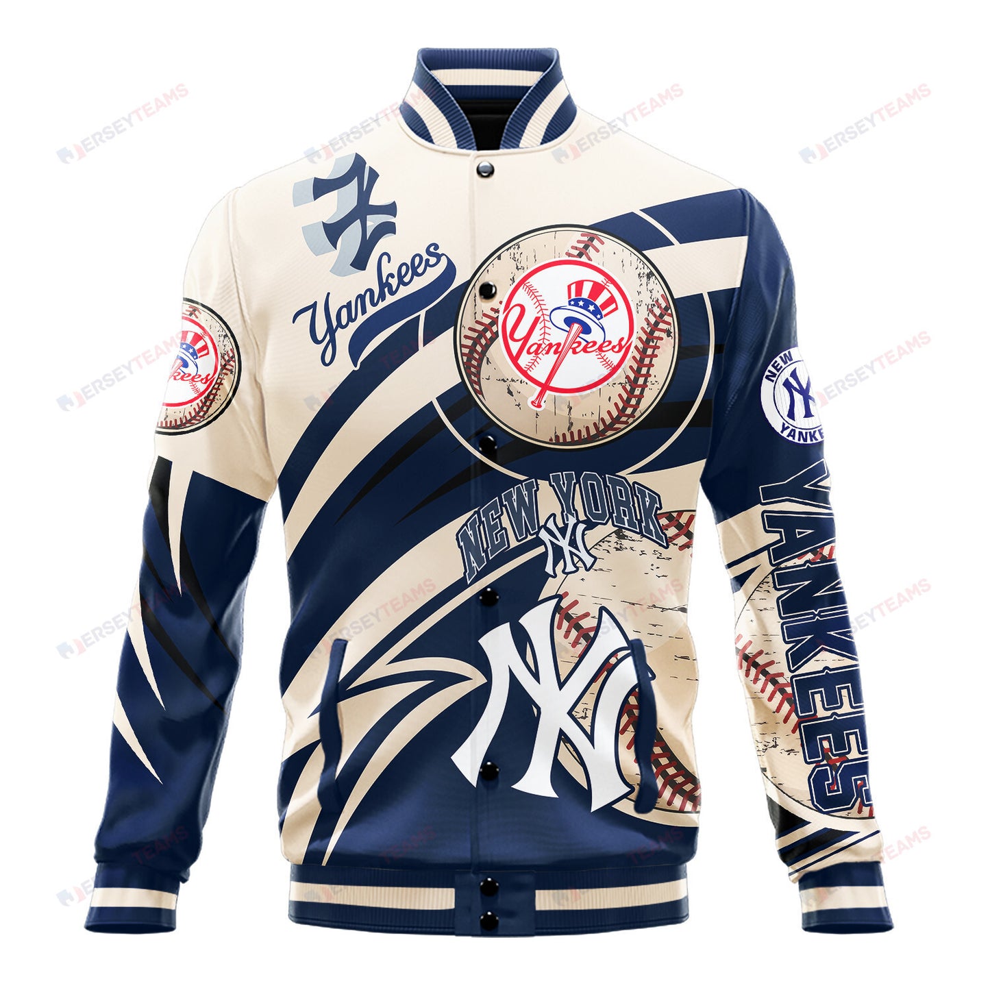 New York Yankees - Major League Baseball AOP Varsity Jacket V9 - All-Over-Printed Jacket
