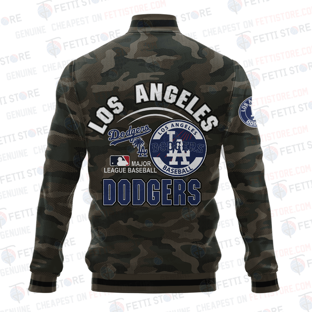 Los Angeles Dodgers Major League Baseball Camo AOP Varsity Jacket STM - All-Over-Printed Jacket