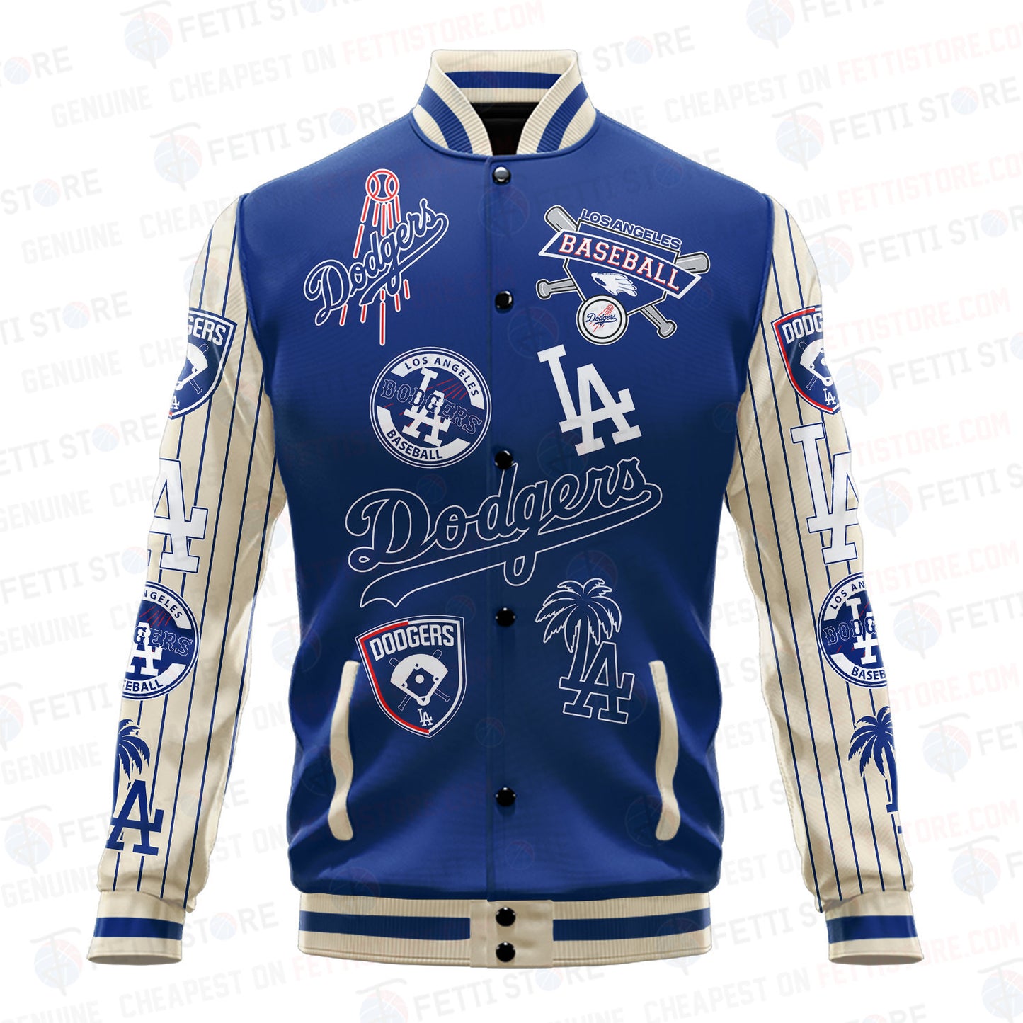 Los Angeles Dodgers - Major League Baseball AOP Varsity Jacket V6 - All-Over-Printed Jacket