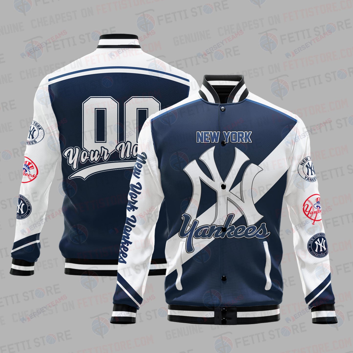 New York Yankees Major League Baseball AOP Varsity Jacket SH1 V2 - All-Over-Printed Jacket