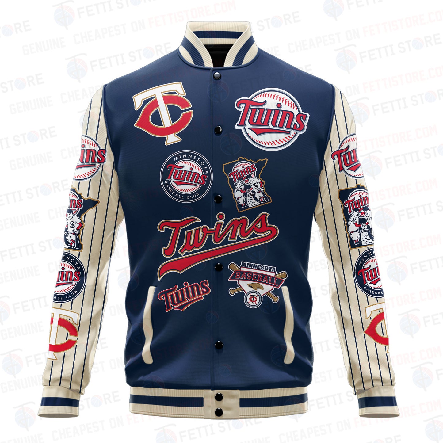 Minnesota Twins - Major League Baseball AOP Varsity Jacket V6 - All-Over-Printed Jacket