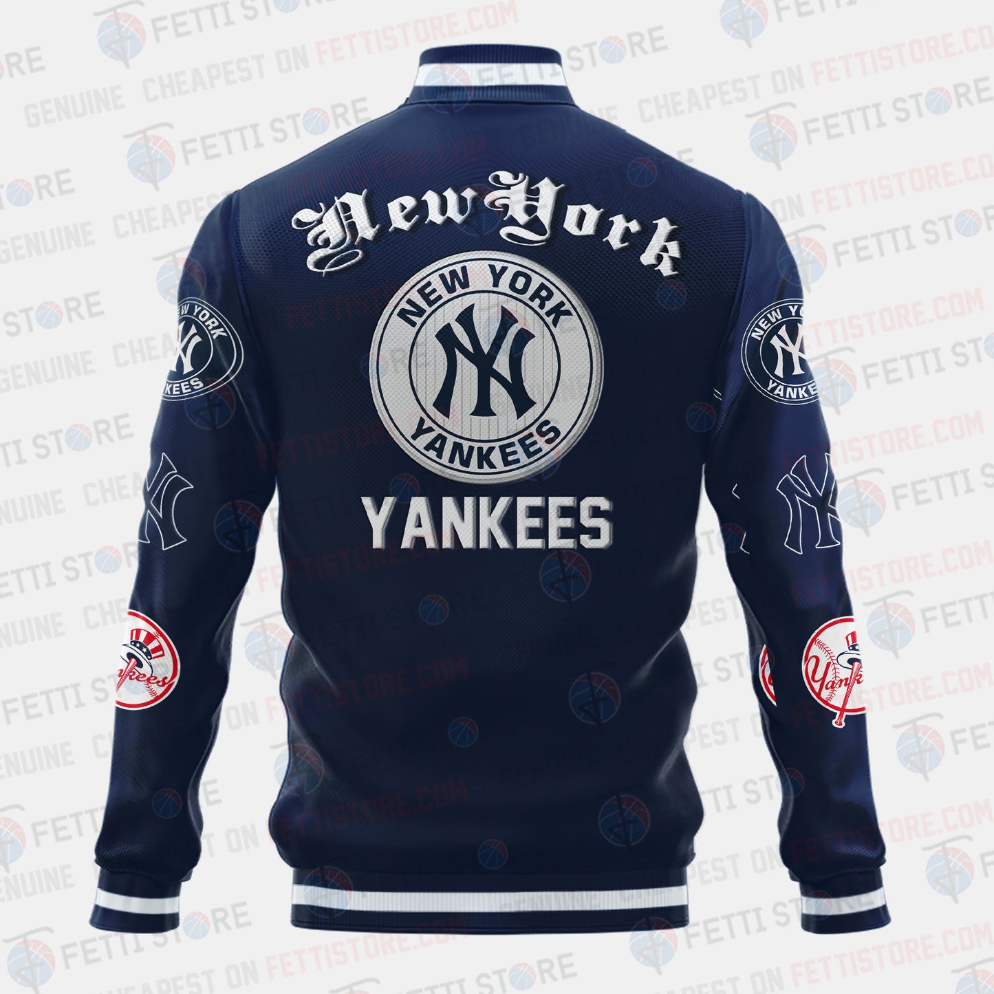 New York Yankees Symbol Vintage Design Varsity Jacket - All-Over-Printed Jacket